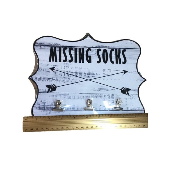 Socks Missing Socks Holder Sign Hanger Laundry Room Helper New In Plastic - Picture 2 of 4